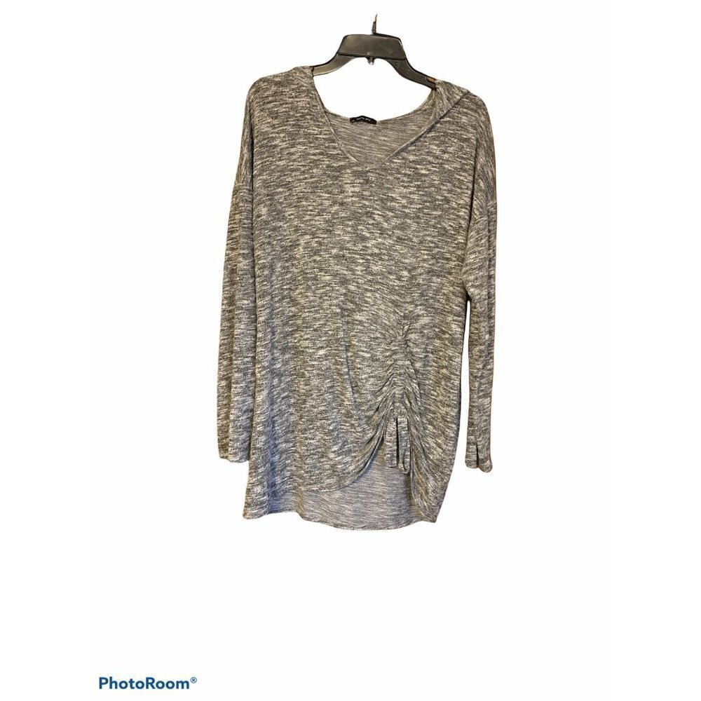 Verve Ami Elongated Hoodie Gray Space Dye Tie Detail L